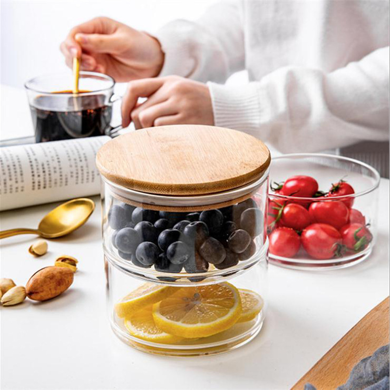 Baby Food Snacks Yogurt - Mini Tigela de Vidro com Tampa