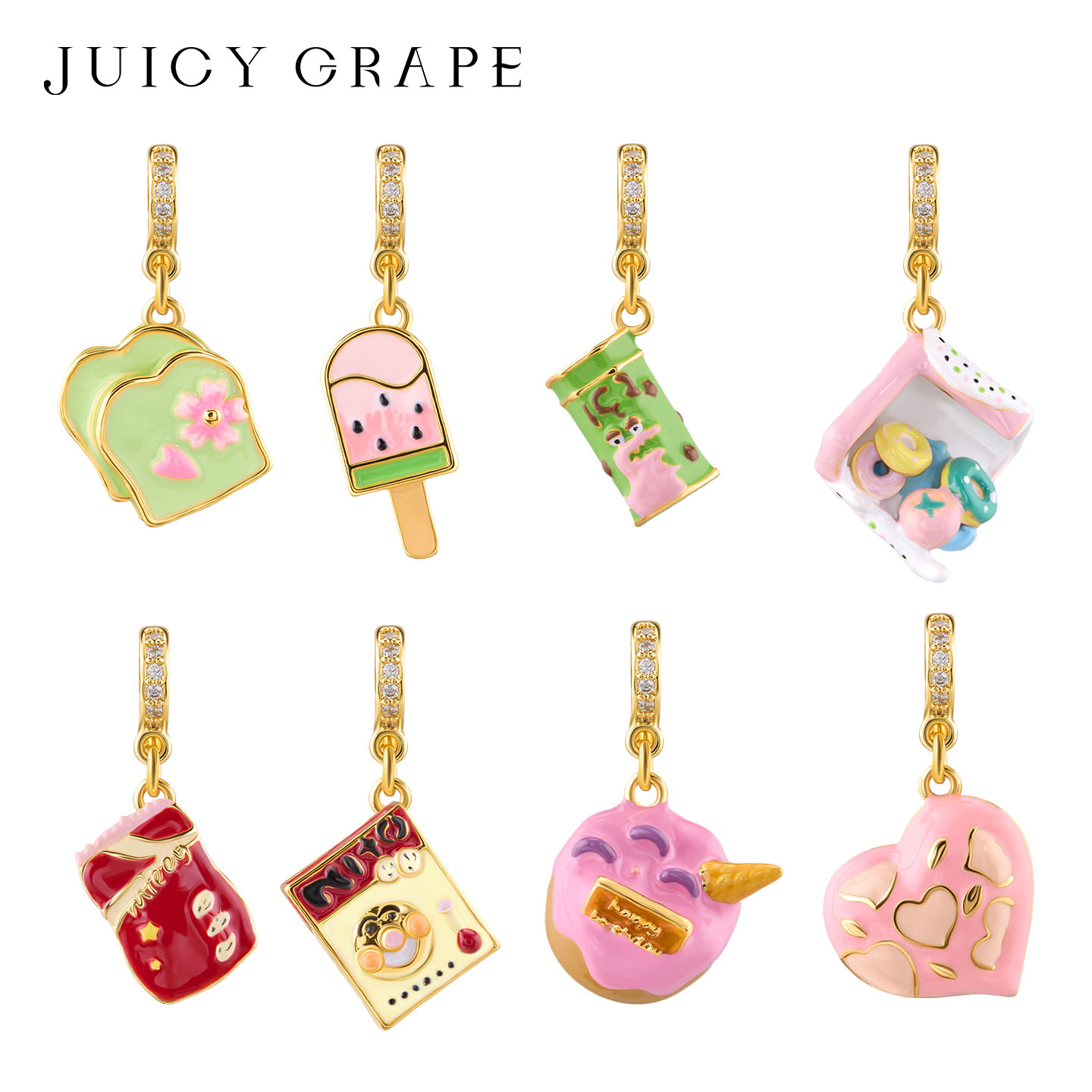 Food Sweet Snacks - Pingentes de Esmalte 3D de Doces