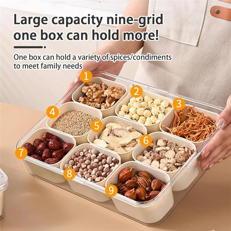 Bandeja de servir com 9 compar - Food Snacks Box avaliação e preço