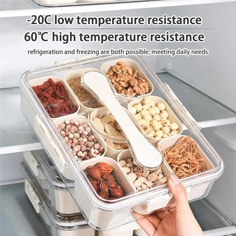 Bandeja de servir com 9 compar - Food Snacks Box avaliação e preço