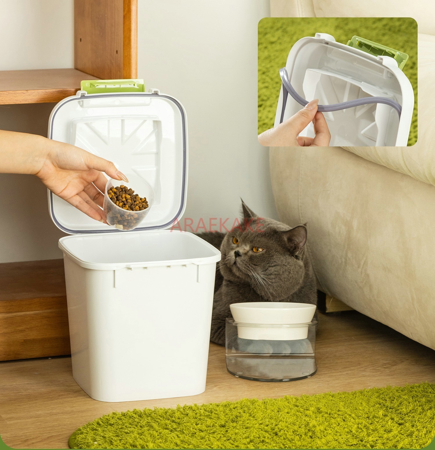 Balde de comida para gatos, ar - Food Snacks Items avaliação e preço