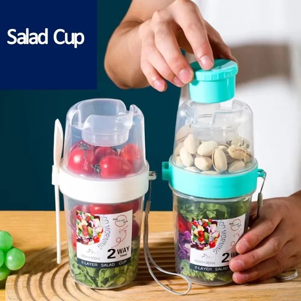Copo de salada portátil copo d - Food Snacks Box avaliação e preço