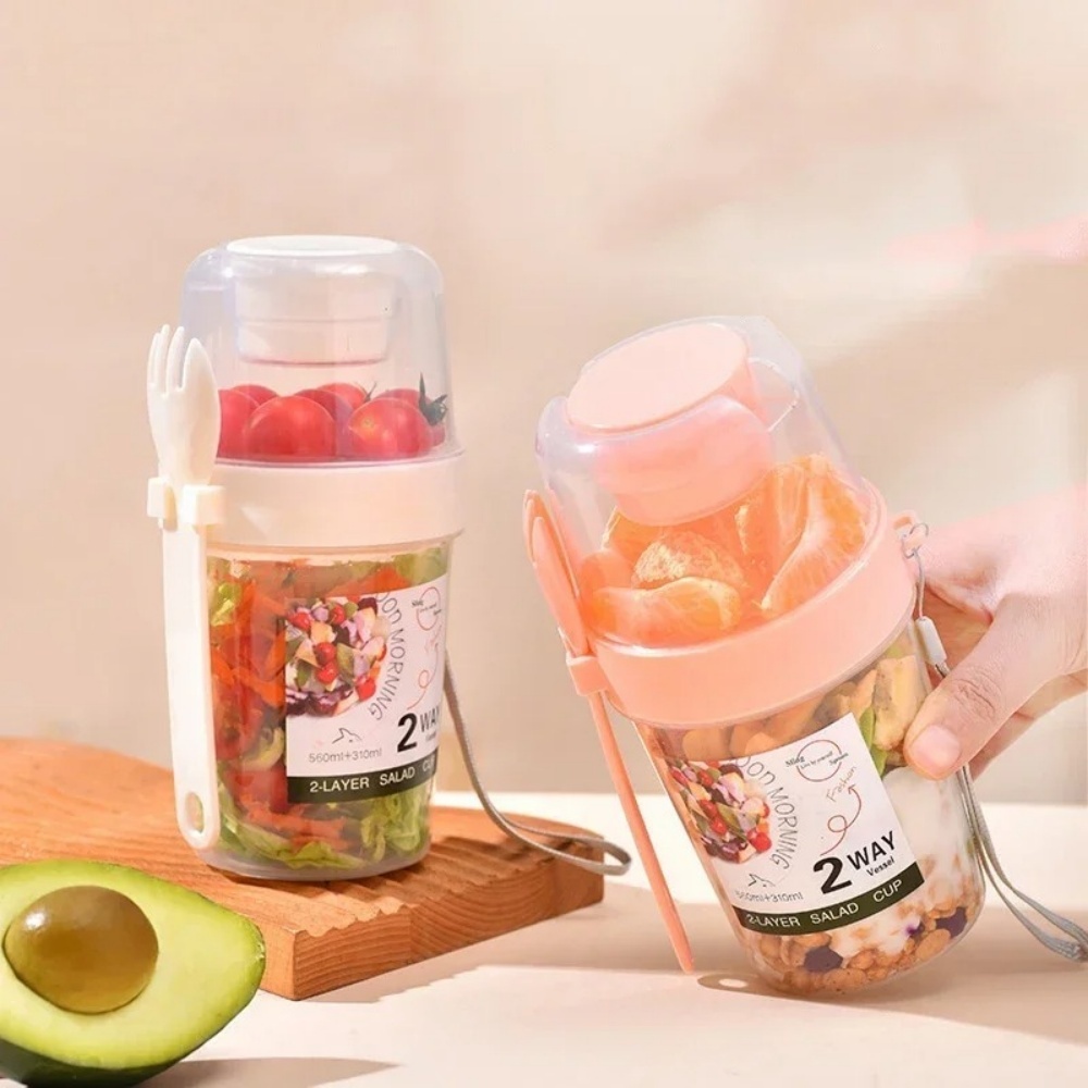 Copo de salada portátil copo d - Food Snacks Box avaliação e preço