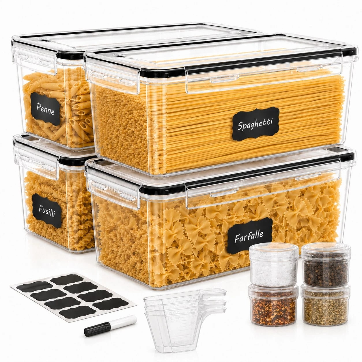 Conjunto de 8 Recipientes Herm - Food Snacks Label avaliação e preço