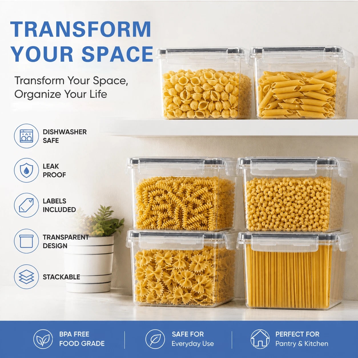 Conjunto de 8 Recipientes Herm - Food Snacks Label avaliação e preço