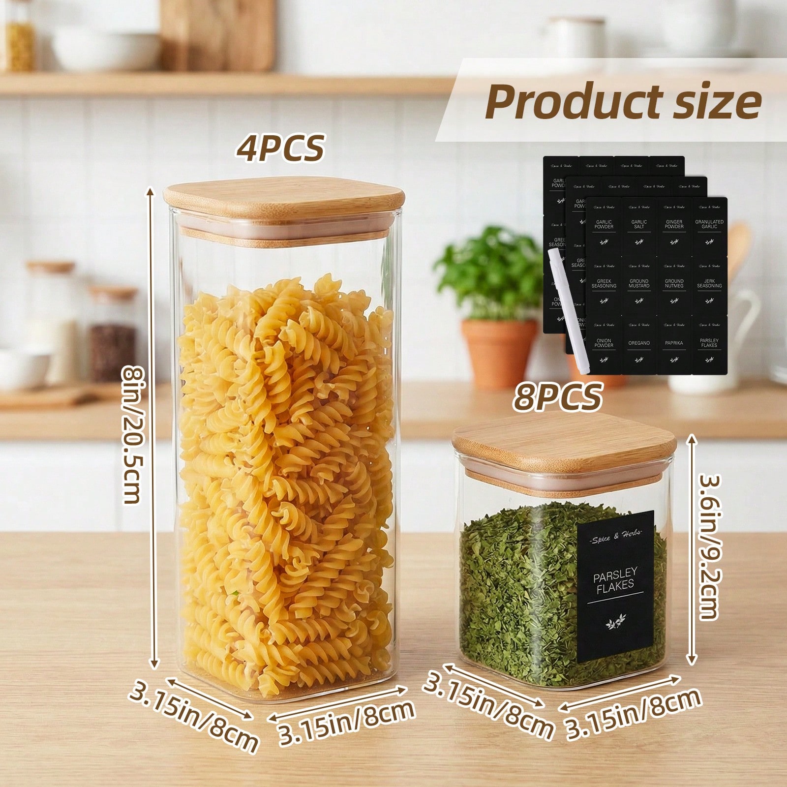 Conjunto de 12 Potes de Vidro  - Food Snacks Label avaliação e preço