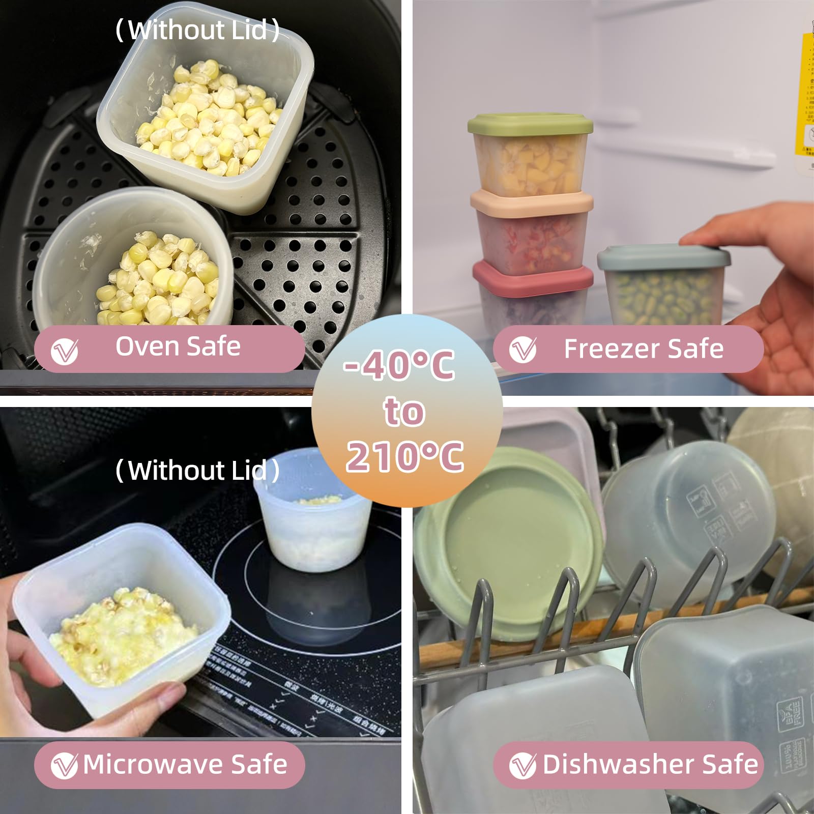 Recipiente de Silicone de Grau - Food Snacks Box avaliação e preço