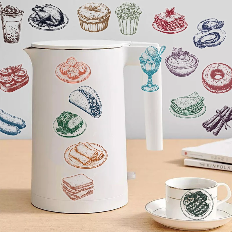Conjunto de 50 Adesivos de Com - Yummy Food Snacks avaliação e preço