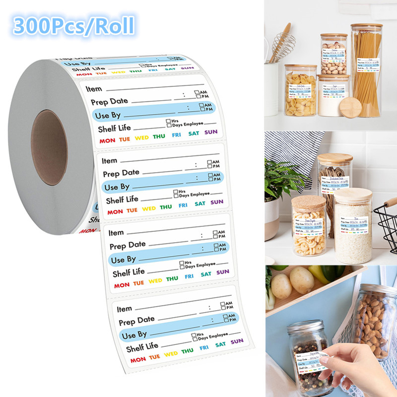 300 pces/rolo cozinha data com - Food Snacks Label avaliação e preço